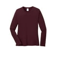 thumbnail image 5 of Port & Co Adult Female Women Plain Long Sleeves T-Shirt Athl Maroon Large, 5 of 6
