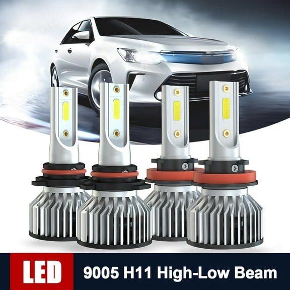 BSBSDJB LED Headlight Bulbs, 6000K Cool White Automotive Bulb Fits Toyota Camry 2007-2014, 4-Pack