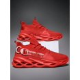 thumbnail image 2 of Men Letter Graphic Breathable Lace-Up Front Running Shoes, Sporty Outdoor Sneakers School Shoes, 2 of 4