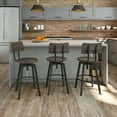 thumbnail image 6 of Amisco Woodland Adjustable Stool - Dark Grey Distressed Wood / Dark Grey Metal, 6 of 9