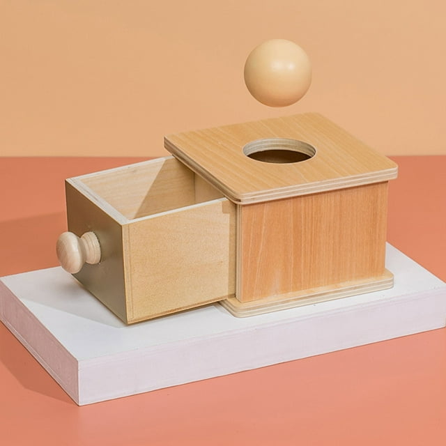 Montessori Wooden Drop Drawer Intelligence : Natural Early Education Partner For 0 3 Year Olds