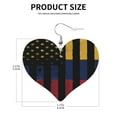 thumbnail image 3 of America Venezuelan Flag Leather Heart Earrings Dangle For Women Love Earrings Lightweight, 3 of 6