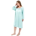 thumbnail image 3 of FEREMO Nightgowns for Women Plus Size 100% Cotton Long Sleeve Sleep Shirt Button Soft Slepwear, 3 of 7