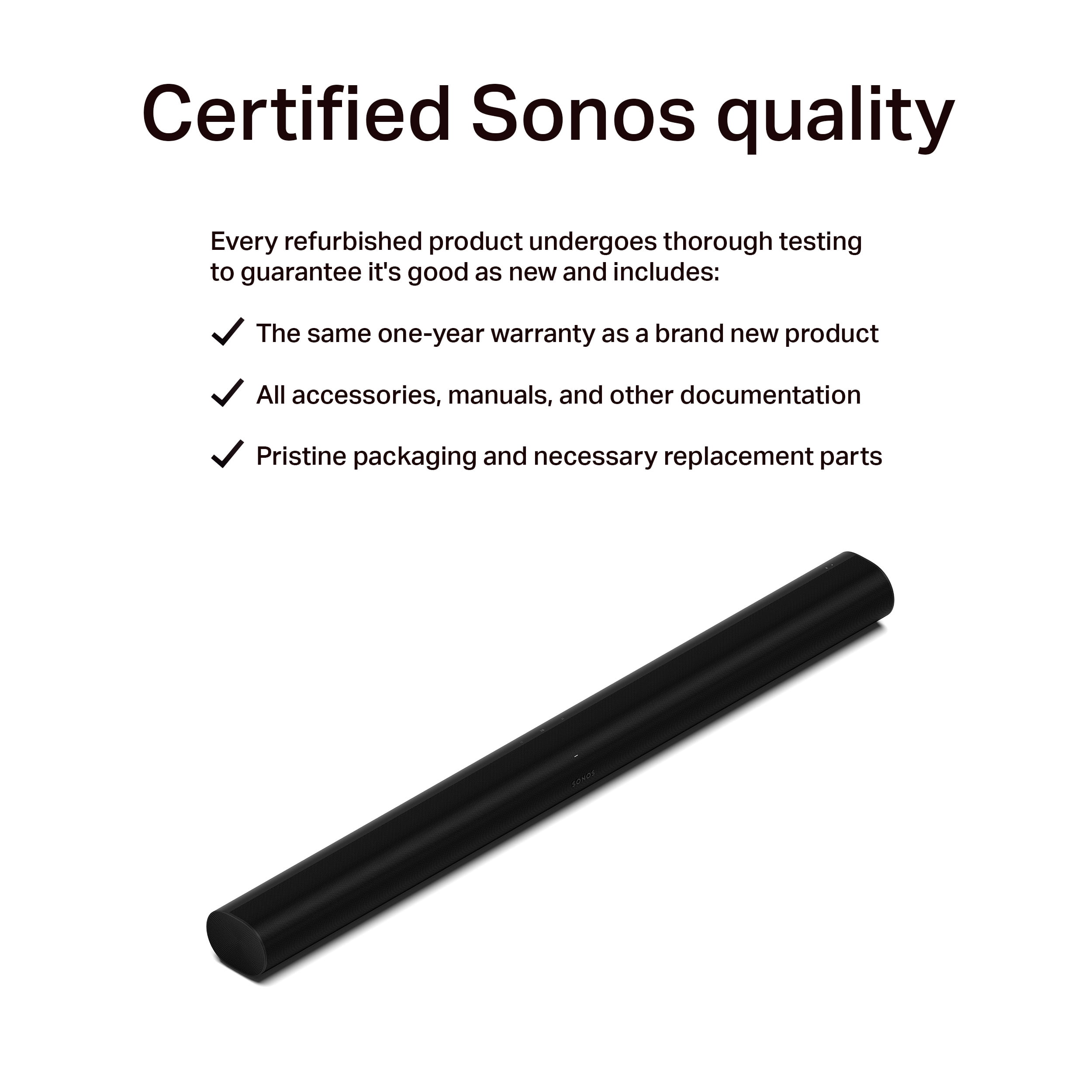 Sonos Arc Black Reconditioned Soundbar with Advanced Dolby Atmos Technology