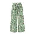 thumbnail image 7 of Levmjia Women's Summer Floral Print Wide Leg Pants Loose Fit Casual Drawstring Capri Trousers with Pockets Vintage Washed Vacation Beach, 7 of 7