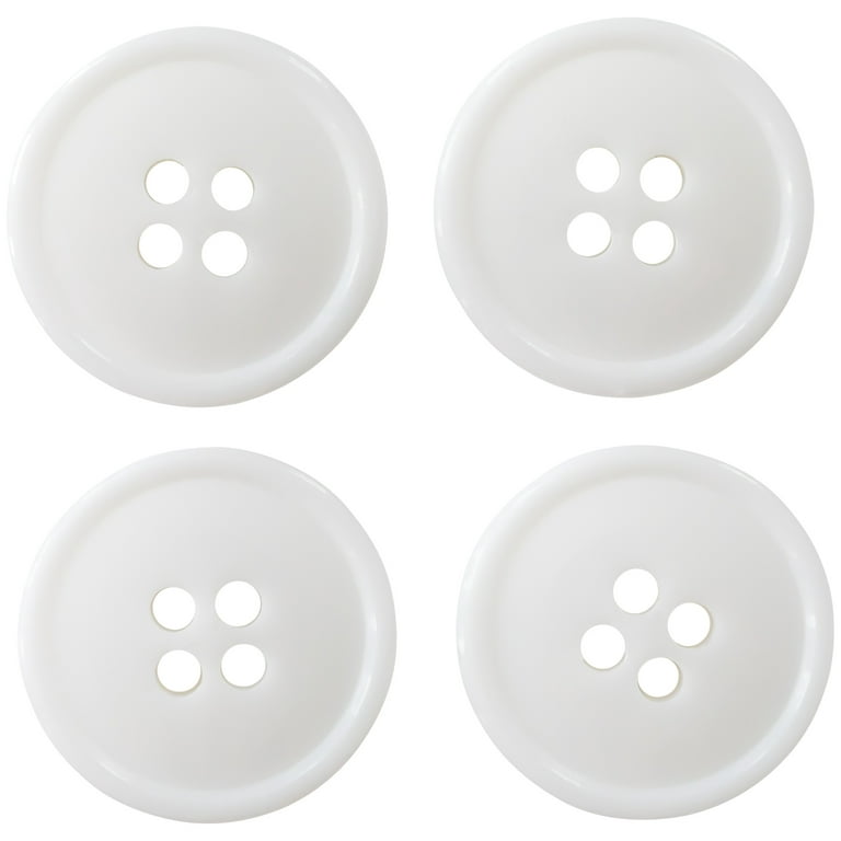 3/4 White Buttons, 3 Packages