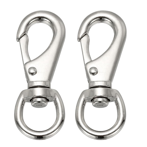 Uxcell 2 Pcs Flag Swivel Snap Clips, 3.2 Inch Heavy Duty Alloy Flag Pole Snap Hooks, Silver Tone