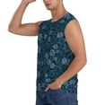 thumbnail image 3 of Lsque Rose Flowers Print Men's Cotton Blend Sleeveless Muscle Shirts (S-3XL)- Moisture Wicking, Odor Protection, UPF 30+,Large, 3 of 8