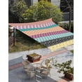 thumbnail image 3 of Sun Shade Sail 8x10Ft Geometric Bohemia Stripes Blue Orange and Yellow Uv Block Sunshade Canopy Outdoor Shade Cover Rectangle Shade Cloth For Patio Garden Yard Deck Pergola, 3 of 6