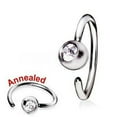 thumbnail image 3 of 316L Surgical Steel Annealed Press Fit CZ Ball Nose Hoop, 3 of 3