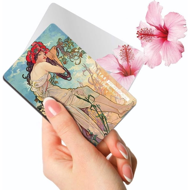 SILSTAR PROFESSIONAL Compact Card Mirror,Unbreakable Acrylic Makeup Mirror, Small Mirror, Compact Pocket Mirror, Slim Mirror_Alphonse Maria Mucha_Summer 121