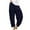 Navy, variant on sovlvnd Summer Sale Fashion Womens Casual Lightweight Solid Color Drawstring Loose Pants Soft Versatile Straight Wide Leg Trousers