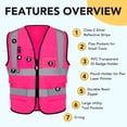 thumbnail image 3 of Chaleco de Seguridad XPCARE 2-Pack Rosa Neón Reflectante con Cremallera, 3 of 6