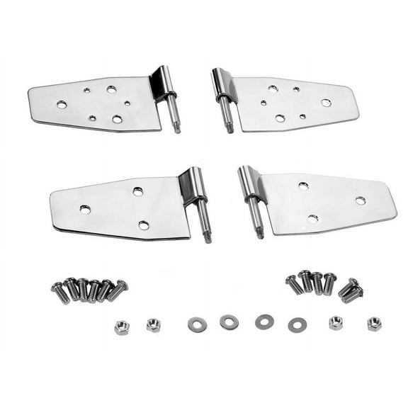 Rampage by RealTruck Door Hinges for Jeep Wrangler TJ | Polished, Stainless Steel | 7441 | Compatible with 1997 - 2006 Jeep Wrangler TJ