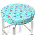 thumbnail image 3 of Lsque Sea animals Pattern Round Bar chair cushion covers Velvet Fabric Premium Comfort Protects from Scratches and Stains for 14-17 Inch Chair-12 inch, 3 of 7