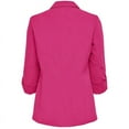thumbnail image 3 of YDFCWXW Women Suit Jackets Fashion Solid Casual Pocket Long Sleeve Notch Lapel Business Work Office Blazer Coat Blouse Top Hot Pink, XXL, 3 of 8