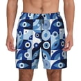 thumbnail image 2 of Goofa Evil Eye Printed Men's Swim Trunks Board Shorts Quick Dry Mens Swimming Trunks with Compression Liner,Breathable Fit Hawaii Beach Shorts-Medium, 2 of 9