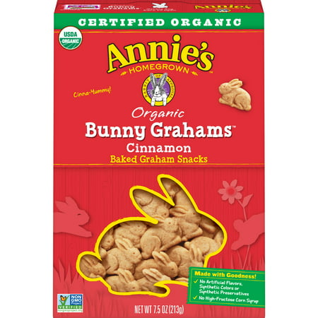 Annie's Organic Cinnamon Whole Grain Bunny Graham Snacks, 7.5 (Best Whole Grain Crackers For Weight Loss)