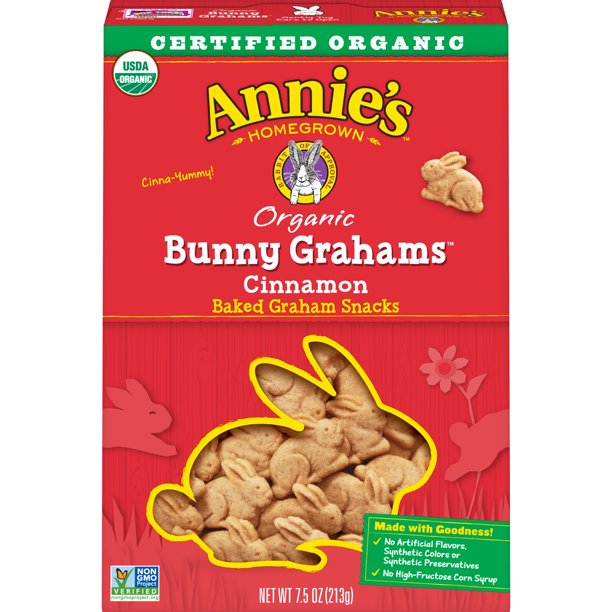 Annie's Organic Cinnamon Whole Grain Bunny Graham Snacks, 7.5 oz