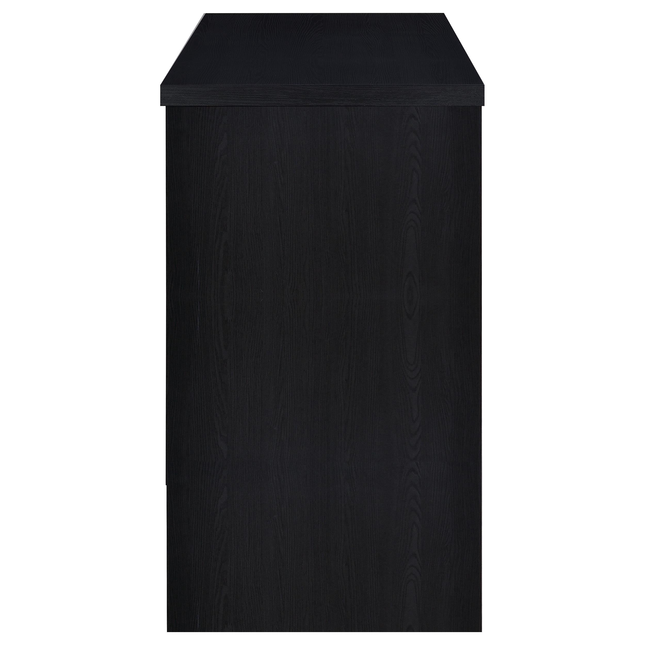 Irving Black Freestanding Home Bar with Open Storage
