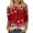 Red D, variant on Christmas Plus Size Shirts for Women Trendy Fashion Casual Crewneck Xmas Tshirt Women Holiday 3/4 Length Sleeve Tops for 2025 Festival Party Red J XXXL