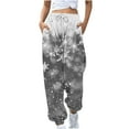 thumbnail image 2 of WXLWZYWL Women Merry Christmas Sweatpants Drawstring Jogger Snowflake Fun Print Elastic Waist Casual Trousers Warm Comfy Pants with Pockets, 2 of 5