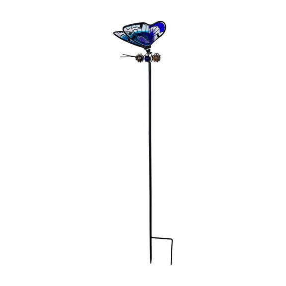 Metal Flower Garden Stakes Wrought Iron Luminous Glass Flower Pot Decoration for Garden and Home
