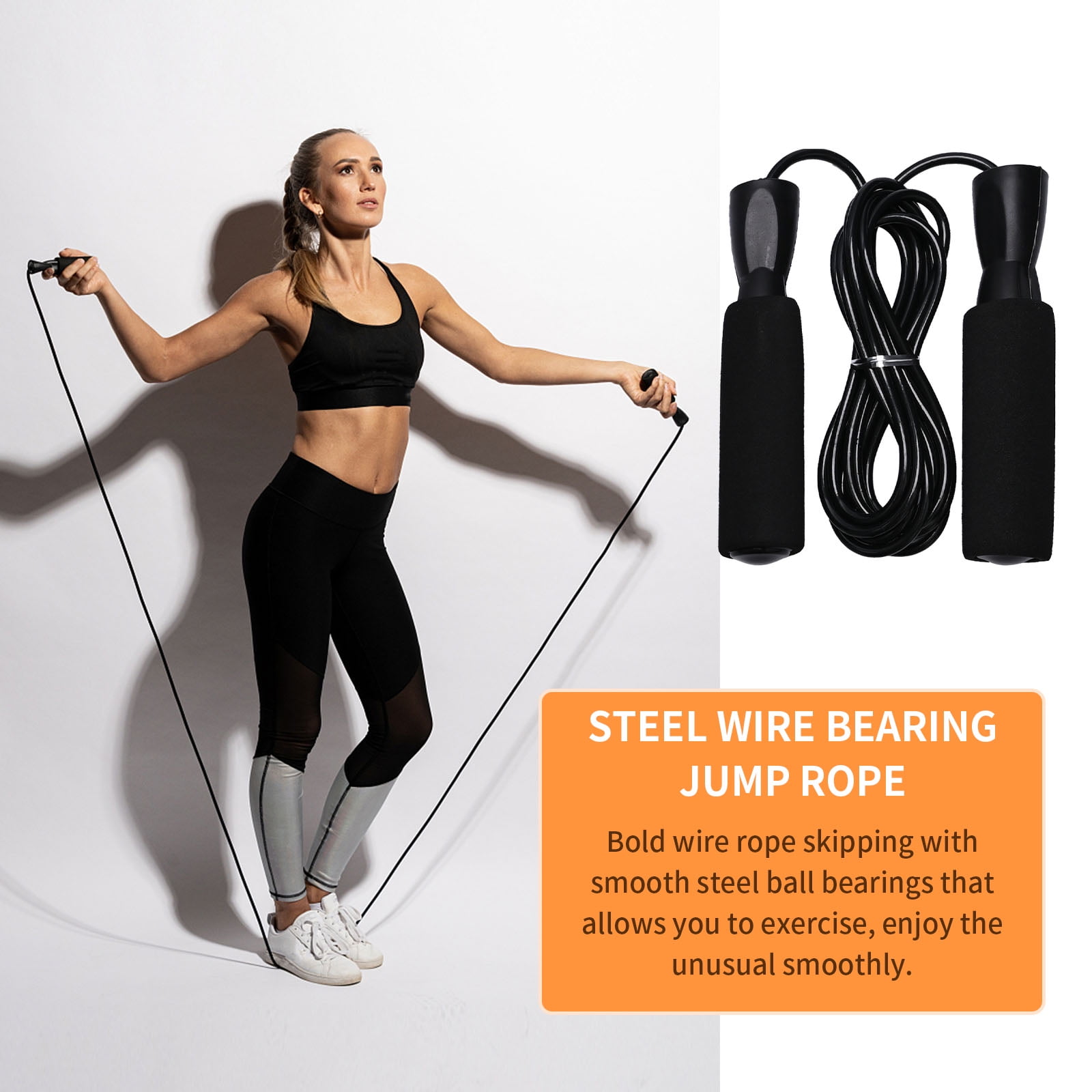 6-in-1 Home Abdominal Fitness Set, Ab Roller, Knee Pad, Push-Up Handles & Resistance Bands, Hand Trainer with Skipping Rope (Unisex)