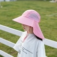 thumbnail image 7 of WUXIAN Toddler Kids Sun Hats Kids Sun Protection Upf50+ Bucket Hat Toddler Summer Beach Play Hats With Neck Flap Bucket Hats,Pink,One Size, 7 of 7