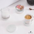 thumbnail image 3 of Round Marble Coasters with Holder 3.5" Inch White Handmade Coaster Set of 6 for Coffee Table, Ideal Absorbent Drink Coasters Set & Coasters for House Warming Gifts, 3 of 6
