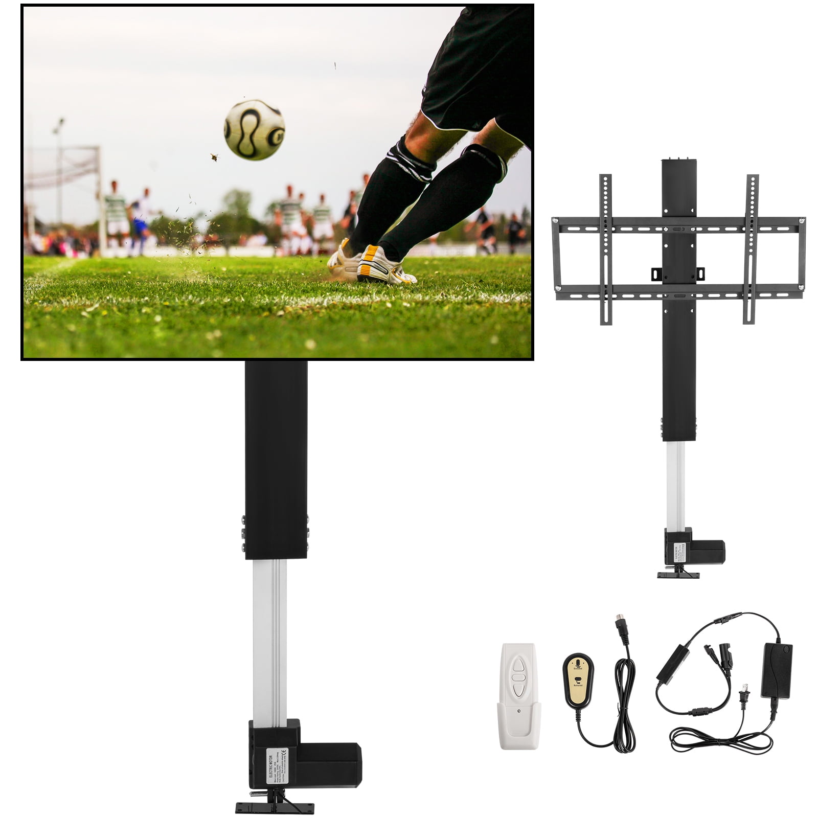 KFFKFF Motorized Television Lift, 20" Movement for 28-32" Televisions. Operated by Remote, Modifiable Elevation 30-50", Can Bear up to 132 lbs