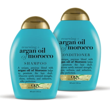 OGX Renewing + Argan Oil of Morrocco Shampoo & Conditioner Set 13oz, 2 (Best All Natural Shampoo And Conditioner)