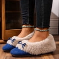 thumbnail image 6 of Knivor Plush Fleece Lined Moccasin Slippers for Women, Fuzzy Slippers with Bow, Closed Toe Slip On Cozy Warm Slippers for Indoor Outdoor House Shoes, 6 of 9