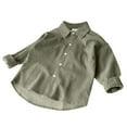 thumbnail image 4 of EnJoCho Toddler Long Sleeve Shirt Kids Corduroy Single Breaste𝖽 Lapel School Unifor𝗆 Unisex Spring Fall Casual Loose Tops Tshirts, 4 of 5