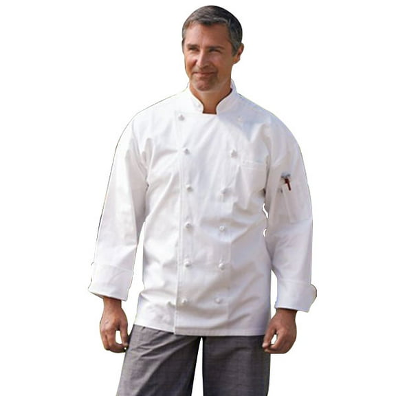 0425C-2504 Executive Chef Coat in White - Lagre
