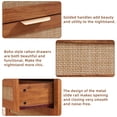 thumbnail image 4 of Leyaoyao Rattan Nightstands with 2 Drawers & Shelf, Large Boho Bedside Table for Small Spaces, Bedroom Living Room Hallway, Tea Brown, 4 of 9