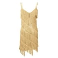 thumbnail image 5 of ZDHoor Women's Adjustable Strap Gradient Sequin Fringe 1920s Flapper Inspired Dance Party Dress Gold One_Size, 5 of 7