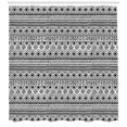 thumbnail image 3 of Aztec Shower Curtain, Geometric Ethnic Abstract Rhombus Diamond Shapes Trippy Icons Zig Zag Artwork, Fabric Bathroom Set with Hooks, 69W X 84L Inches Extra Long, Black and White, by Ambesonne, 3 of 3