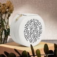 thumbnail image 6 of Naloa Hand Drawn Snake Round Jewelry Box, Travel Jewelry Organizer, 3.9 x 3.9 x 2in Jewelry Storage Box for Women-White, 6 of 7