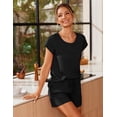 thumbnail image 4 of Ekouaer Women 2 Piece Pajamas Set Short Sleeve Comfy Lounge Set Round Neck Tops and Shorts Pjs with Pockets, 4 of 5