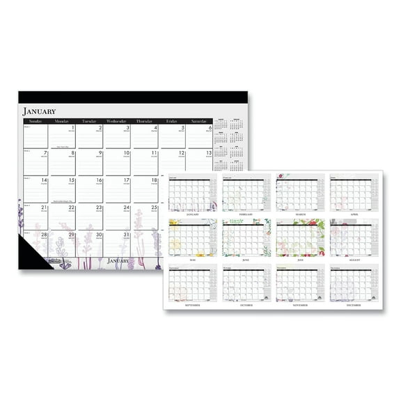 House of Doolittle Wild Flower Monthly Desk Pad (197)