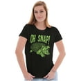 thumbnail image 3 of Funny Oh Snap Turtle Animal Pun Womens Slim Fit Graphic Tee Brisco Brands S, 3 of 6