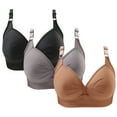 thumbnail image 2 of Timegard 3pc Bras for Women No Underwire Plus Size Adjustable Strap Ruched Comfort Everyday Bralette, 2 of 4