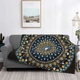 thumbnail image 2 of Rateoe Dot Mandala Pattern Flannel Throw Blanket, Ultra-soft Blanket for Bed, Couch, Car, Hypoallergenic Anti-pilling blanket-, 2 of 6