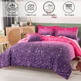 thumbnail image 4 of PERFEMET 6 Pieces Twin Size Ultra Soft Girl Comforter Set,Gradient Purple Pink Glitter Bedding for Girls Kids Teens,Galaxy Ombre Bed Set for All Season, 4 of 7
