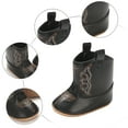 thumbnail image 4 of CAICJ98 Baby Boys Girls Western Cowboy Boots Infant Booties Toddler Soft Sole Cowgirl Boots Black,3.5(Infant/Toddler), 4 of 7