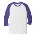 thumbnail image 5 of Mafoose Mens Core Blend 3/4-Sleeve T-Shirt White/Purple Medium, 5 of 6