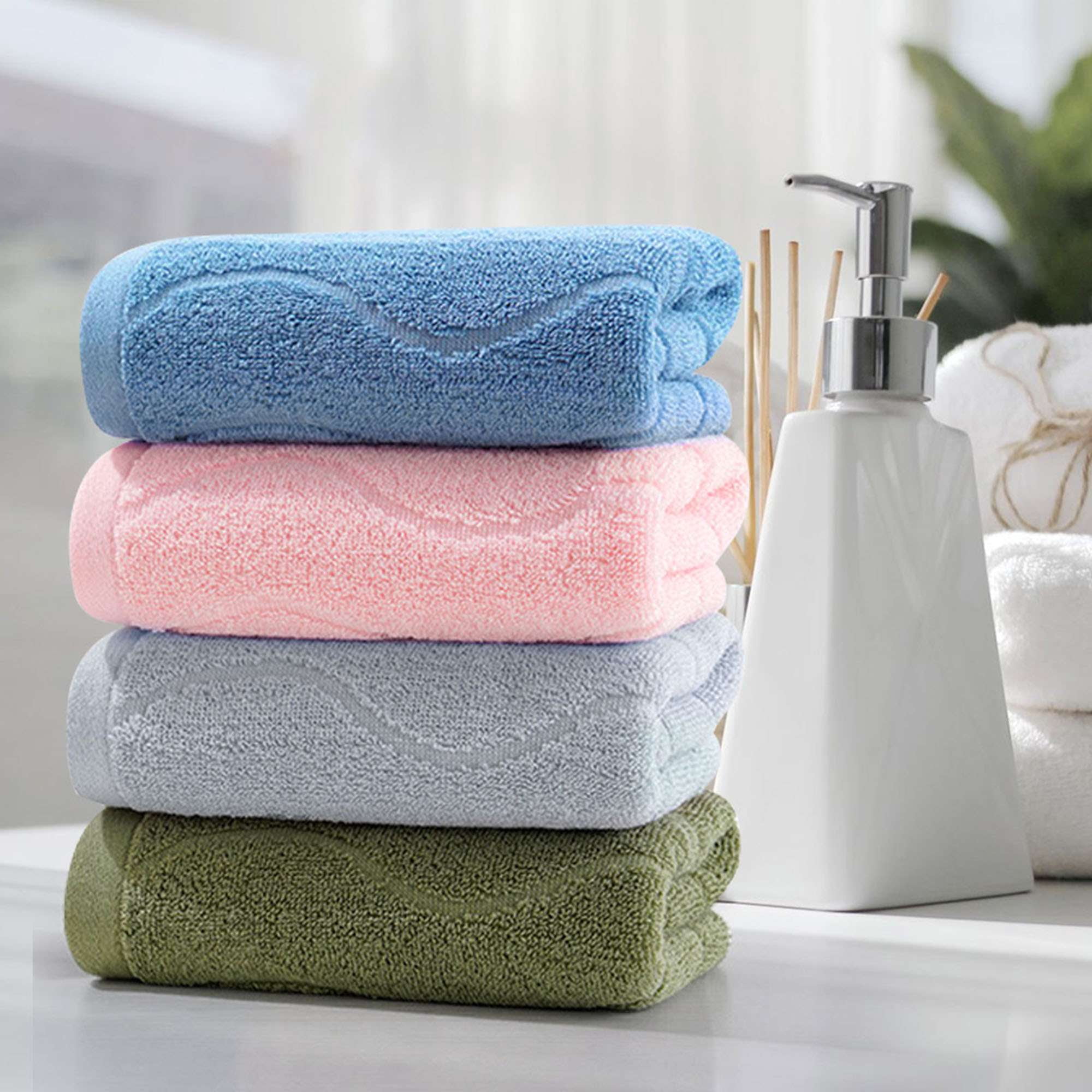 Deago 4 Pack Soft & Absorbent Cotton Hand Towels for Bathroom - Multipurpose Face Towels for Bath, Gym and Spa (14" x 29")