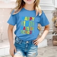 thumbnail image 4 of WMQPNNS 100 Days of School Shirt for Unisex Kids Boys Tops for Girls 10-12 Casual Short Sleeve Basic Tops Crewneck Graphic Tees Girls Outfits(Size 12-13 Years,Blue), 4 of 4