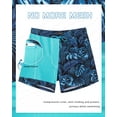 thumbnail image 6 of SURF CUZ Mens Swim Trunks with Compression Liner Mens Swimming Trunks 5 Inch Bathing Suit with Zipper Pockets Quick Dry Swim Shorts Blue Black Tropical Large, 6 of 8